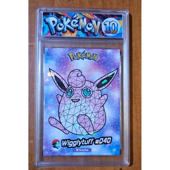 2024 POKEMON Stained Glass Crystal Card #040 WIggly-Tuff- HADA- Graded MInt